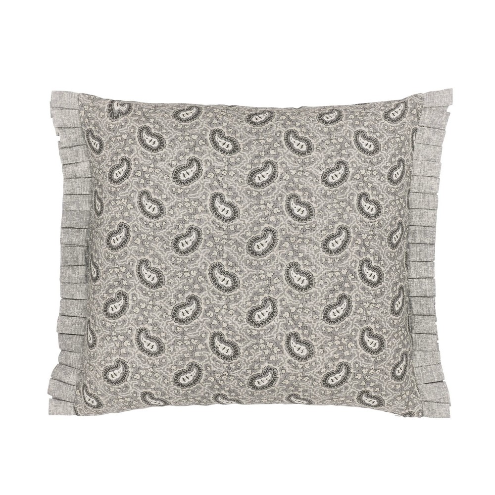 Cora Paisley Cushion by Bedeck of Belfast in Linen Grey